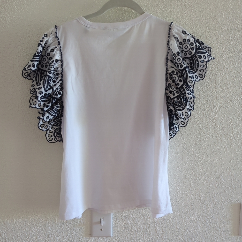 Veronica Beard White and Black Blouse - Picture 7 of 9